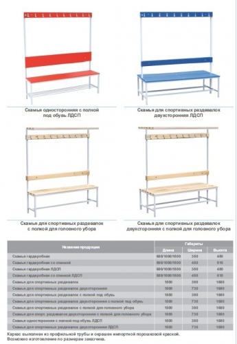 Гардеробные скамьи
